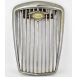 A c1960 radiator grille from the front of a Wolseley 1500, with radiator badge attached, height