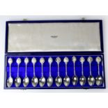 A set of John Pinches silver 'The Twelve Roman Spoons', by David Cornell, London 1971, in fitted