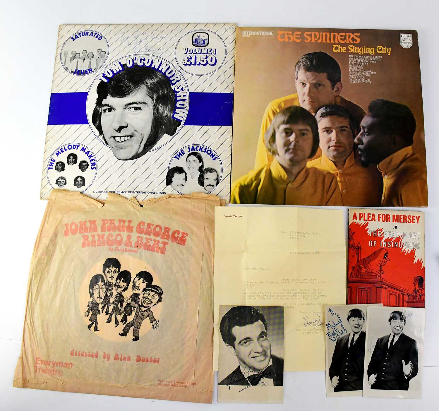 A quantity of Liverpool related ephemera, to include signed photographs of Jimmy Tarbuck, a letter