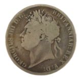 A George IIII 1821 silver crown.Condition Report: Edge is worn but appears to be secundo, first