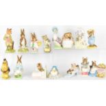 BESWICK; fourteen Beatrix Potter figures, with brown back stamp, together with a Royal Albert 'Peter