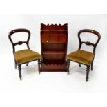 A pair of balloon back chairs with stuff-over seats and reeded front supports, and a reproduction