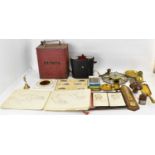 A quantity of mixed collectibles to include a War Department 1958 petrol tank, two brown AEW-