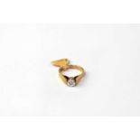 A 9ct gold illusion set solitaire diamond ring, stamped 375, size M, approx. 2.9g.