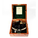 A Husun Sextant by Henry Hughes & Son Ltd, no.45803, within a fitted wooden case with label.