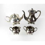 An Elizabeth II hallmarked silver four-piece tea service, Cooper Bros & Son Ltd, London 1963,