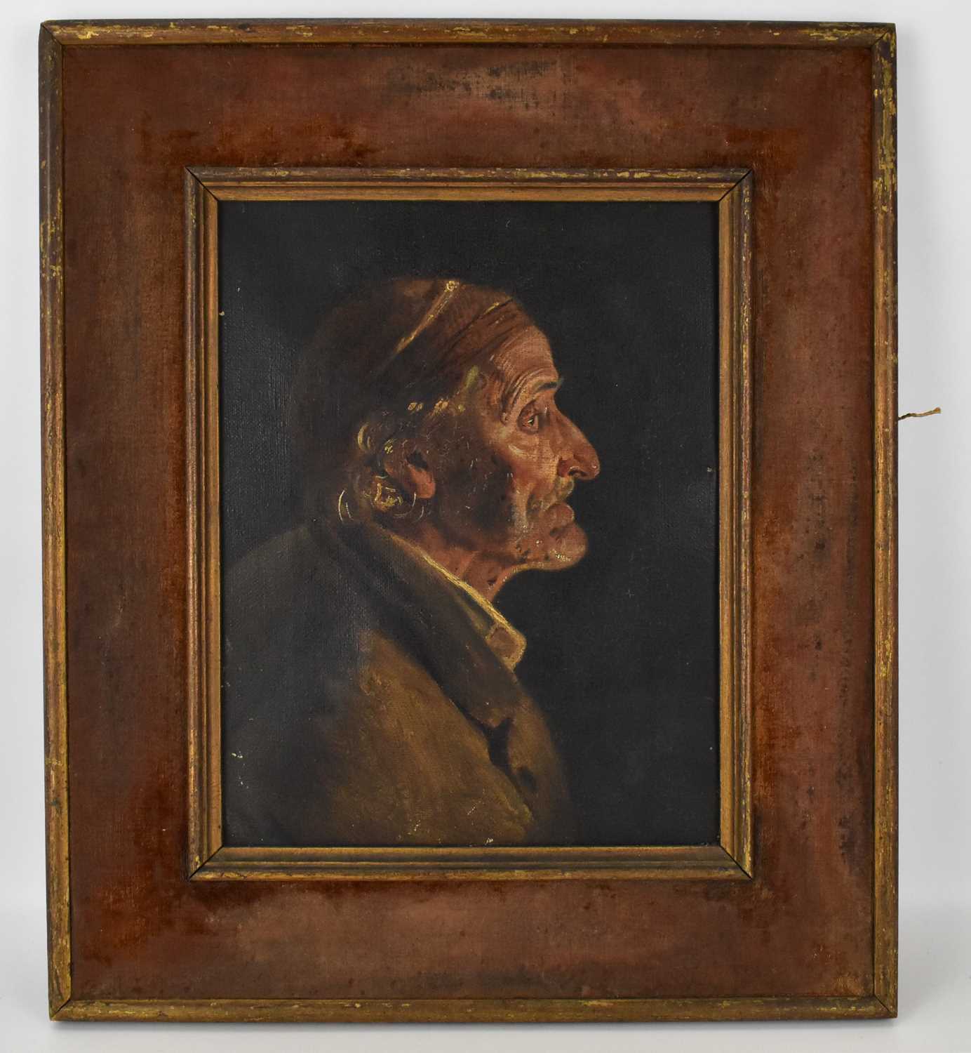 19TH CENTURY ITALIAN SCHOOL; oil painting, head and shoulders portrait of a gentleman, unsigned,