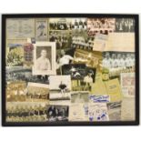 SIR TOM FINNEY; a framed montage dedicated to Sir Tom Finney, to include programmes, photographs and