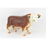 A large ceramic butcher's display bull with ring in nose, unmarked, 24 x 45cm.Condition Report: