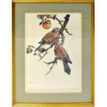 EDWIN PENNY (1930-2016); a signed limited edition print, two birds in an apple tree, signed to