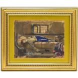 AFTER HENRY WALLIS; 19th century watercolour 'The Death of Thomas Chatterton', signed with