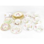 SHELLEY: an eighteen-piece part tea service in 'Wild Flowers' pattern no.13668, comprising six cups,