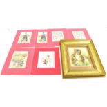 LOUIS WAIN; a vintage coloured print depicting cat and kittens, 20 x 17cm, framed and glazed,
