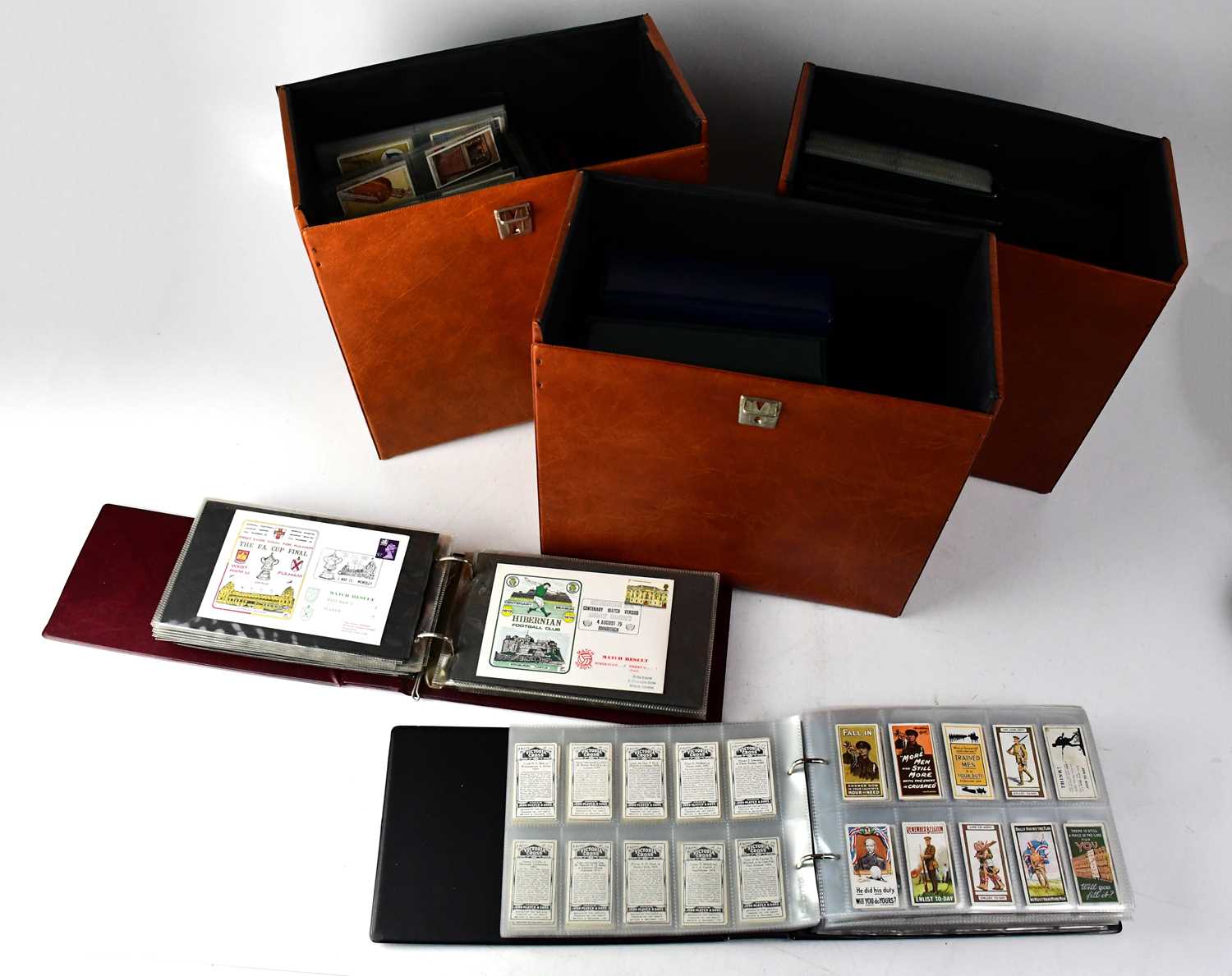 A large quantity of cigarette cards contained in ten albums, with two further albums containing