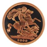 ROYAL MINT; a 2000 Millennium sovereign, limited edition no.8545/10,000, encapsulated and in