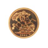 An Elizabeth II 2001 sovereign, George & Dragon, proof, in blister pack with certificate of