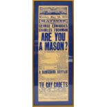 An early 20th century theatre advertising poster for the Price of Wales Theatre, Birmingham,