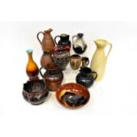 A group of mid-20th century ceramics to include West German examples, stoneware vases, a French