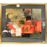 TSAVANDER ZEE; a mixed media geometric abstract, signed lower right, 51 x 64cm, framed and glazed.