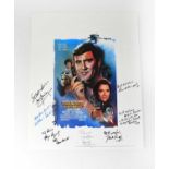 JAMES BOND 007; reproduced poster for 'On Her Majesty's Secret Service', bearing signatures of