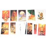 AFTER BORIS VALLEJO; a collection of twenty-eight coloured prints, together with nine monoprints,