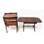 A 19th century mahogany Pembroke table with single frieze drawer, on turned tapering legs and