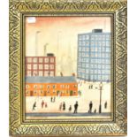 UNATTRIBUTED; in the manner of L. S. Lowry, oil 'Delph Oldham 1932', verso in pencil original