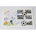 ENGLAND WORLD CUP 1966; a first day cover bearing signatures of the 1966 winning team to include