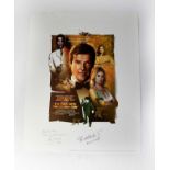 JAMES BOND 007; reproduced poster, 'The Man With The Golden Gun', bearing signatures Roger Moore and