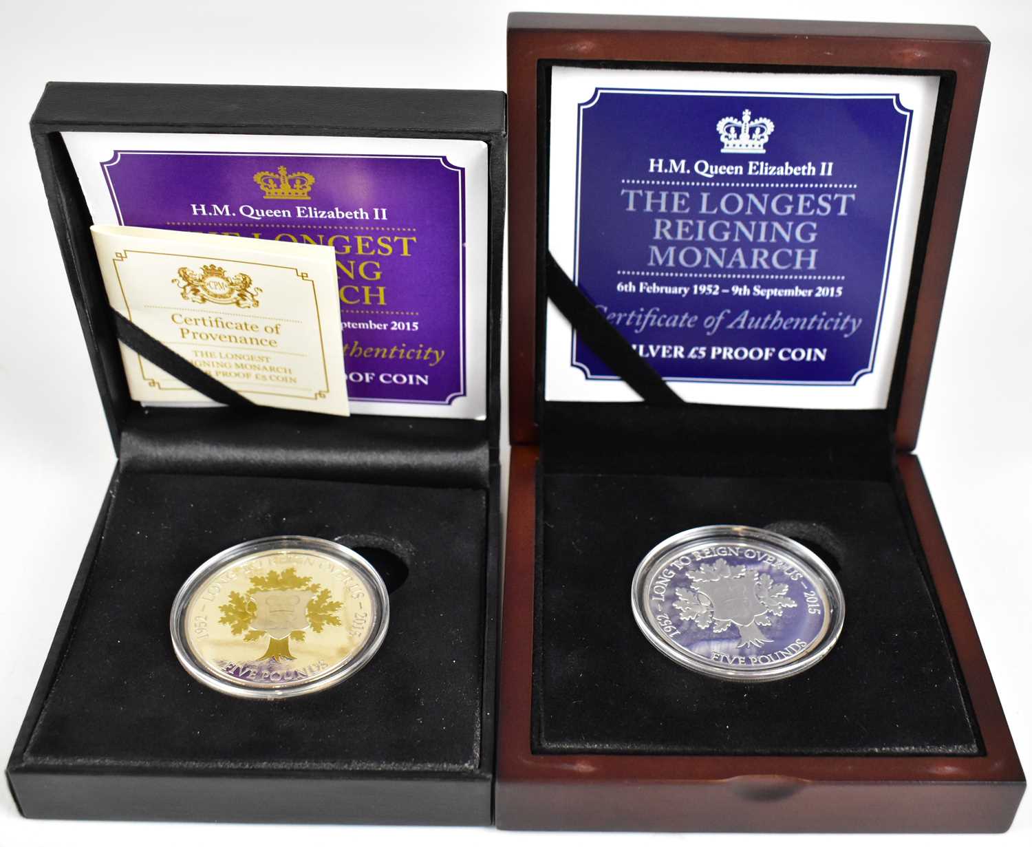 CPM (COIN PORTFOLIO MANAGEMENT); The Longest Reigning Monarch, silver £5 proof coin, encapsulated,