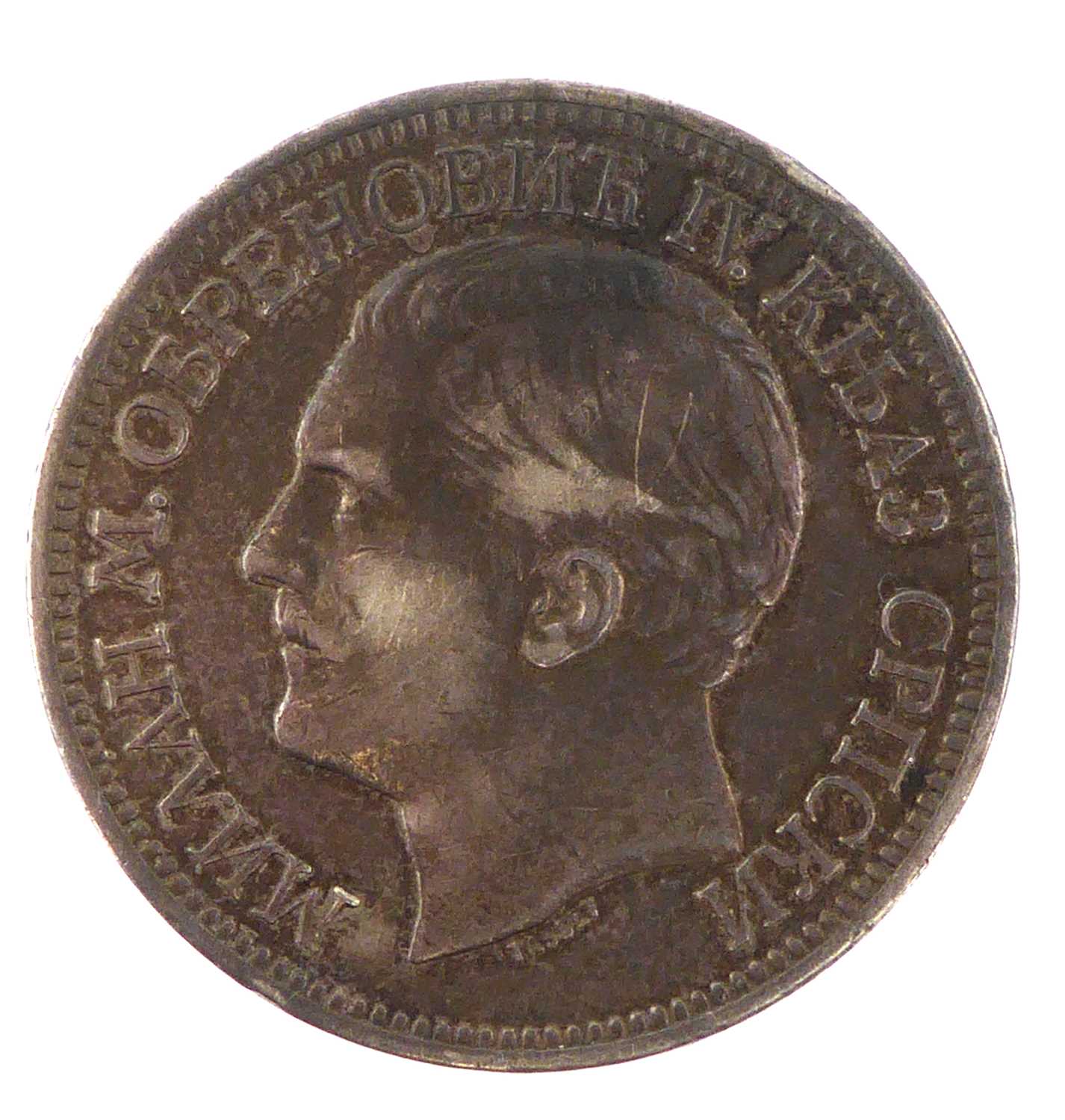 Serbia, Milan, five silver denara coin 1879.Condition Report: Has patina, surface scratches, some - Image 2 of 2