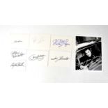 AMERICAN ACTORS; a collection of seven autographed cards comprising Jack Lemmon, Dick Van Dyke,