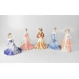 COALPORT; five figures from the 'Ladies of Fashion' range, comprising 'Sue (Figurine of the Year