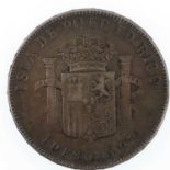 SPAIN; an Alfonso XIII 1895 one peso silver coin.Condition Report: Has patina and has been
