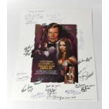 JAMES BOND 007; reproduced poster for 'The Spy Who Loved Me', bearing the signatures of Roger Moore,