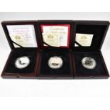 CPM (COIN PORTFOLIO MANAGEMENT); three encapsulated silver coins, with certificate and