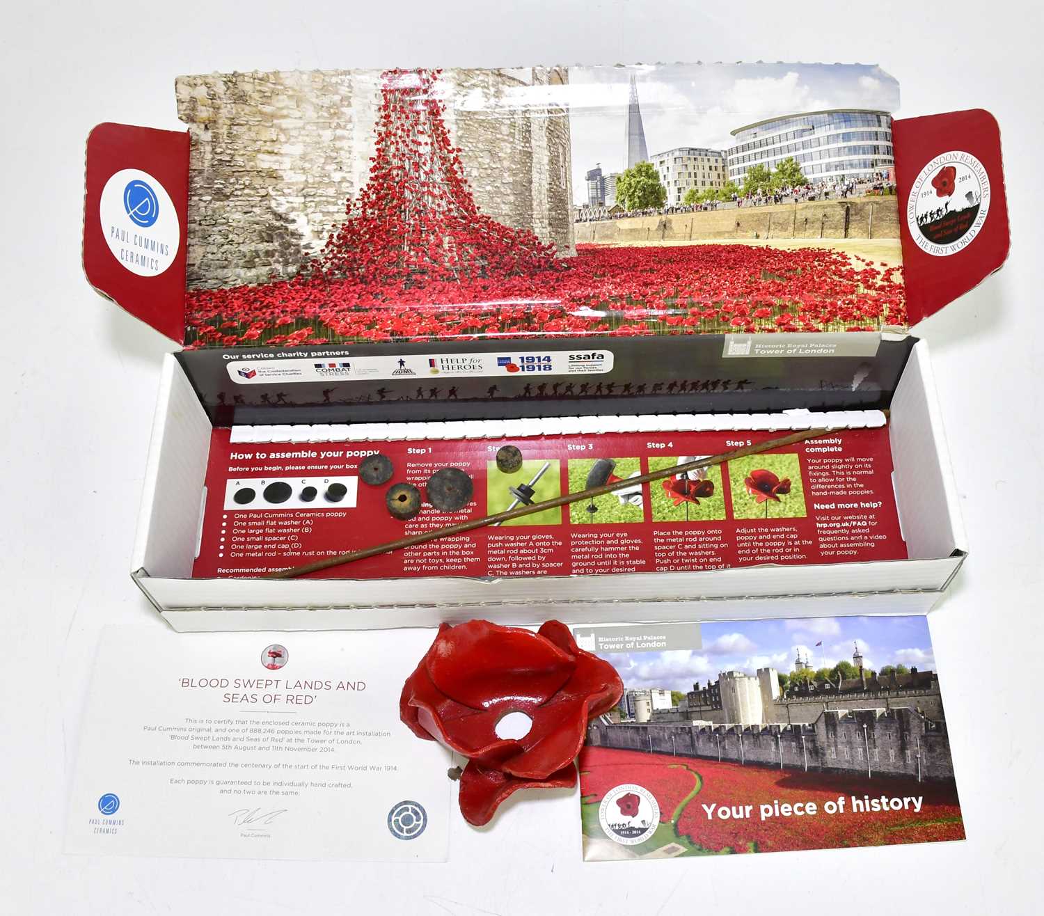 PAUL CUMMINS; a limited edition ceramic poppy, 'Blood, Sweat, Lands and Seas of Red', one of the