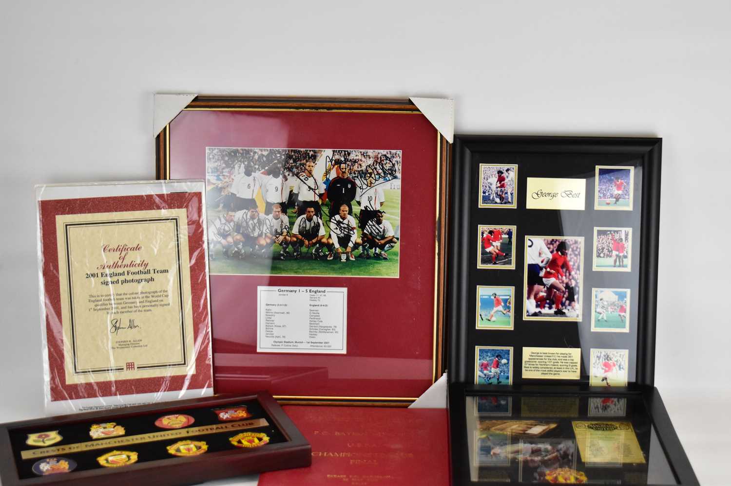 2001 ENGLAND FOOTBALL TEAM; signed team photograph at world cup qualifier between Germany and - Image 2 of 4