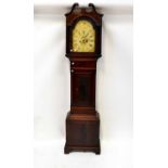 THOMAS EAMES; a Georgian mahogany eight-day longcase clock, the painted dial set with Roman