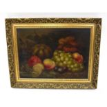 ATTRIBUTED TO EDWIN STEELE (1837-1898); oil on board, still life of fruit, unsigned, 29 x 40cm,