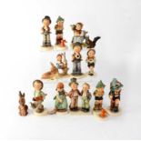 HUMMEL GOEBEL; thirteen figures of children to include musicians, walkers, climbers, animals, etc (