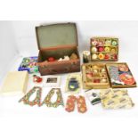 Various vintage Christmas decorations, mostly glass tree baubles, etc, in three small boxes and a