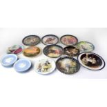 Twelve Wedgwood jasperware Valentines plates, six Christmas plates and nine other decorative plates,