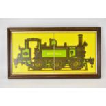 MAW & CO; a double framed tile display depicting a steam locomotive, 'Boxhill', 23.5 x 44cm.