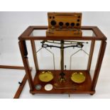 TOWNSON & MERCER LTD; a set of 19th century mahogany cased precision scales, marked 'Townson &