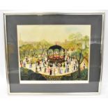 HELEN BRADLEY; a colour lithograph print, 'Sunday Afternoon in Alexandra Park', signed in pencil