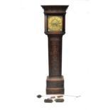 REDSHAW, NEWCASTLE; a Georgian oak eight-day longcase clock, the brass dial set with Roman and