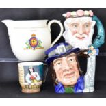 ROYAL DOULTON; two large character jugs, D6548 'Neptune' and D6560 'Gulliver', a Beswick 'Parting is