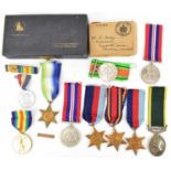 A group of nine medals from the same family, to include a WWI medal for PTE. D. Addy, Y&L.R. Reg no.