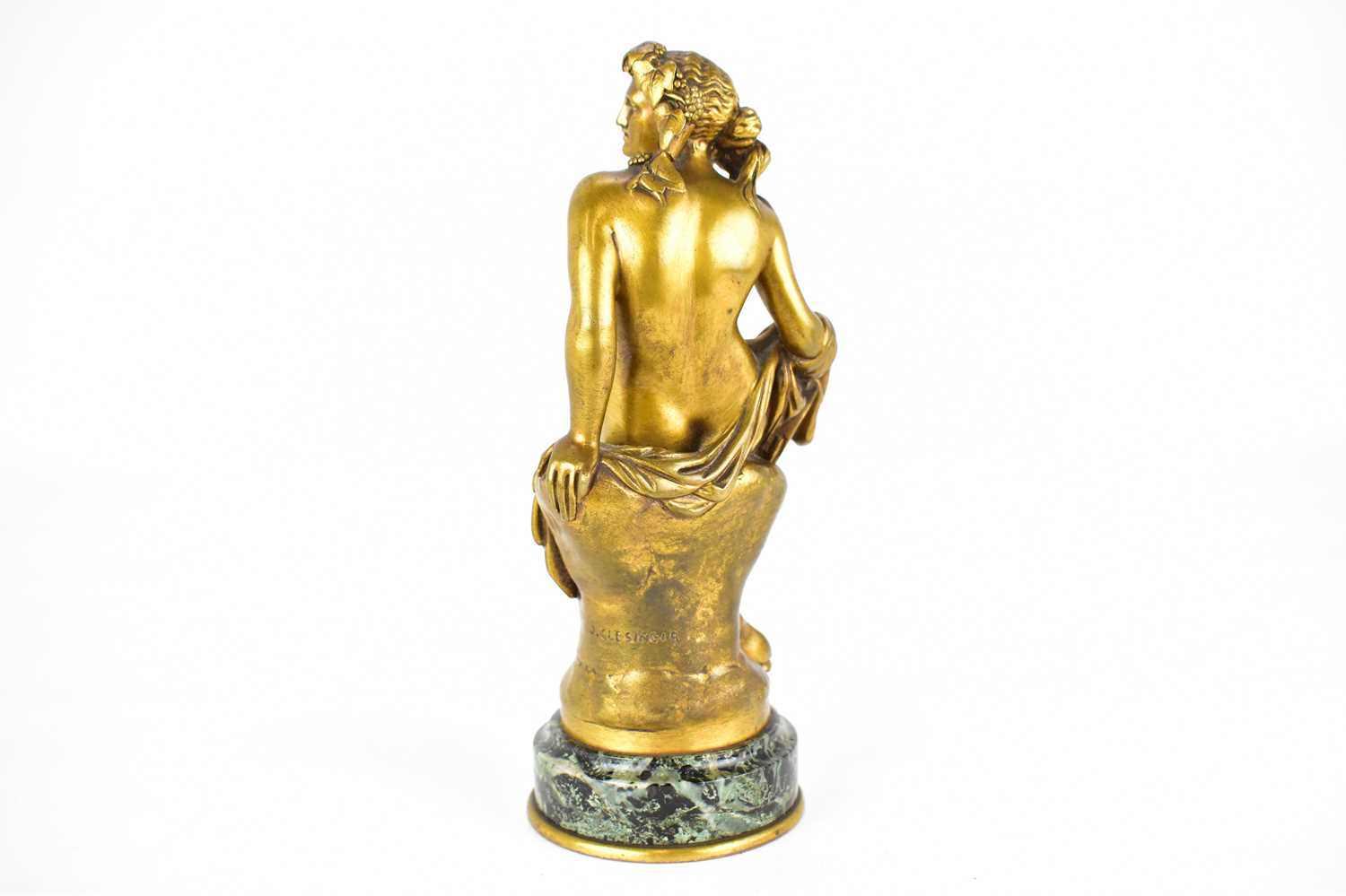 AFTER JEAN BAPTISTE CLÉSINGER (1814-1883); a gilt bronze figure of a female Bacchante, engraved ' - Image 3 of 3